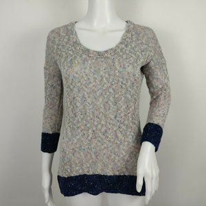 Sundance Marled Pullover Sweater ColorblocK Hi Low